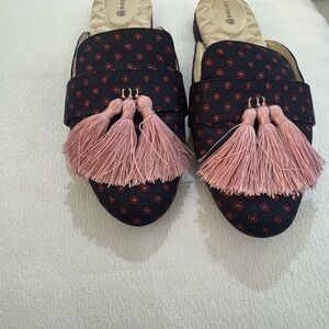 Navy and Pink Tassel Loafers from Birdies